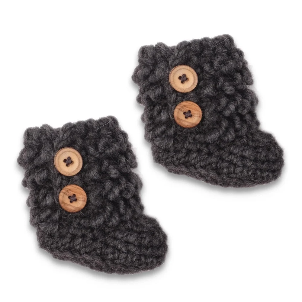 New Mamy Factory Handknitted French Wool Booties Earflap Hat Set Baby Gift